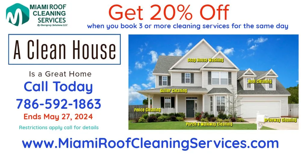 Slide of Miami Roof Cleaning Services