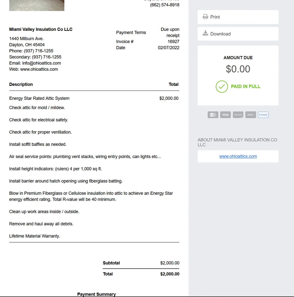 Slide of Miami Valley Insulation