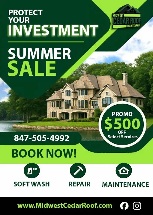 Slide of Midwest Cedar Roof Maintenance
