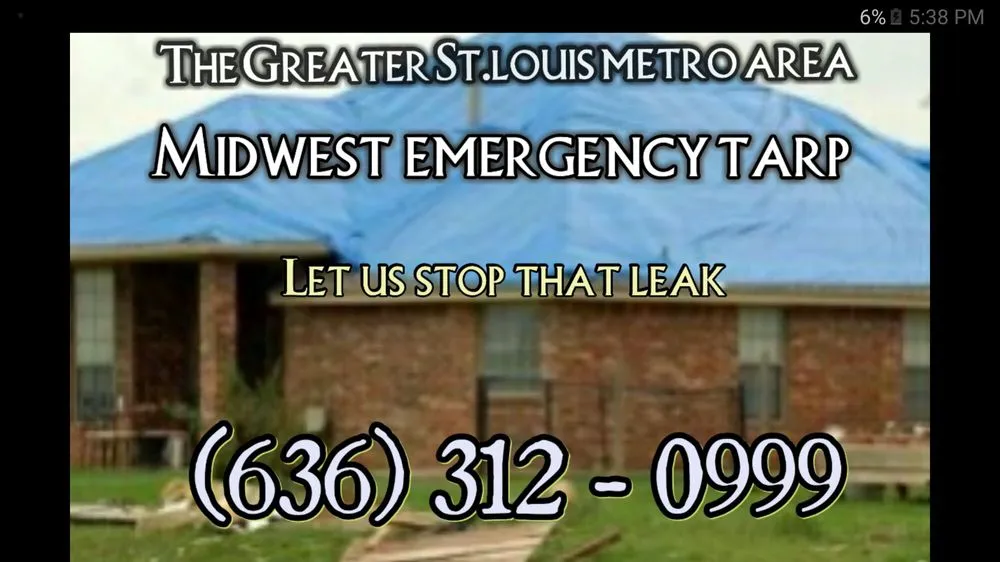 Licensed roof leak repair in Ofallon, MO by Midwest Emergency Tarp Service