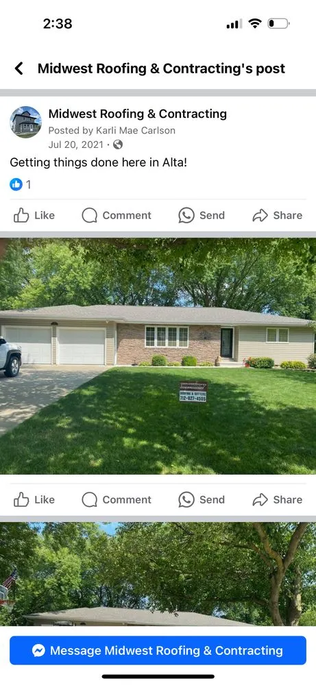 Slide of Midwest Roofing & Contracting