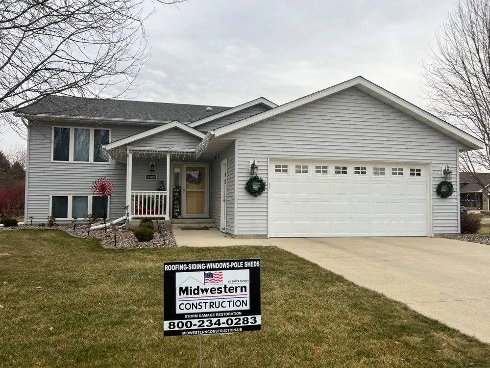 Local storm damage roof repair near you in Good Thunder, MN by Midwestern Construction