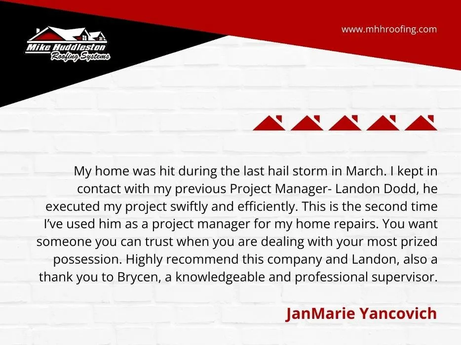 Slide of Mike Huddleston Roofing Systems