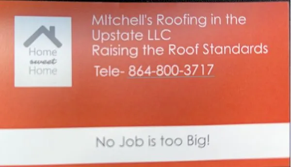 Mitchell’s Roofing in the upstate