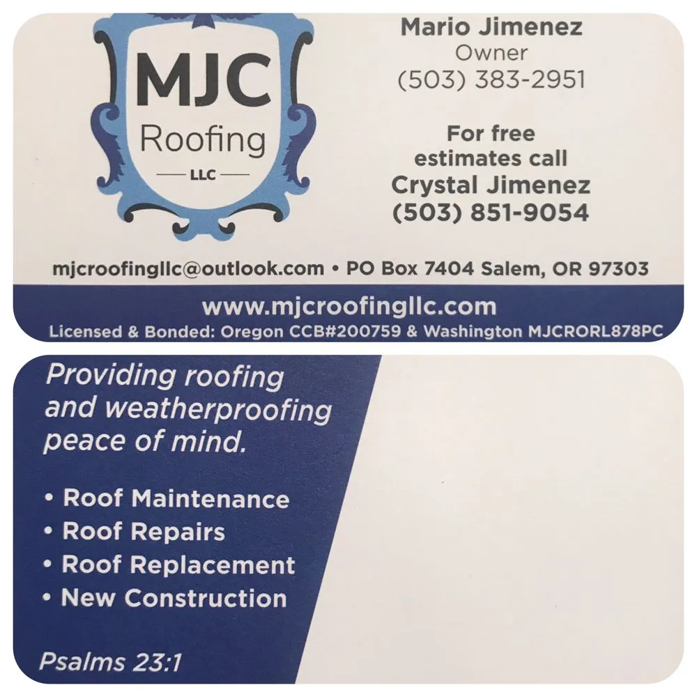 Slide of MJC Roofing