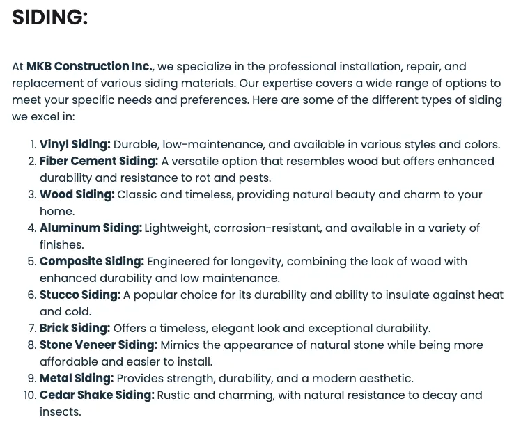 Slide of MKB Construction