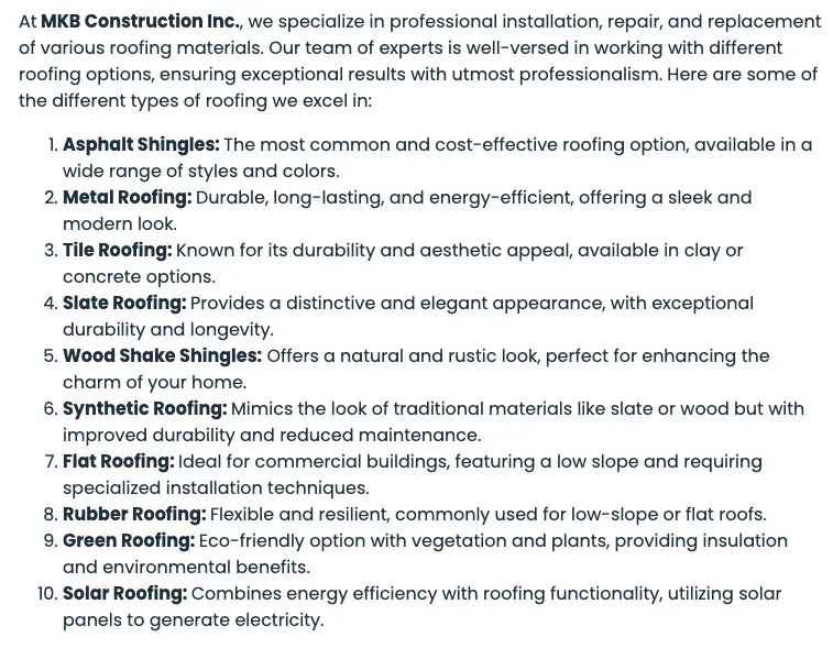 Slide of MKB Construction