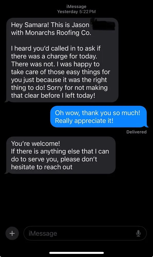 Slide of Monarchs Roofing