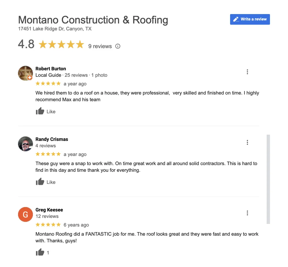Slide of Montano Construction and Roofing