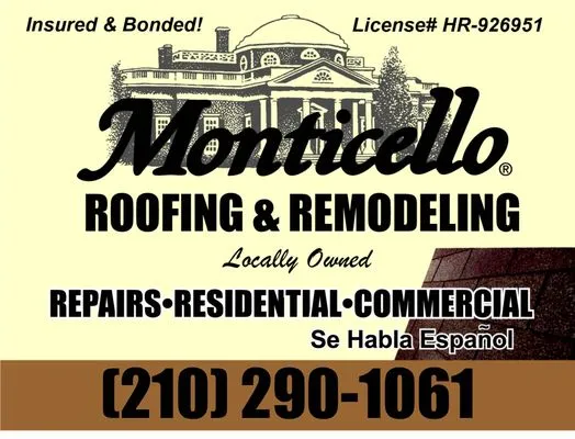 Monticello Roofing Logo