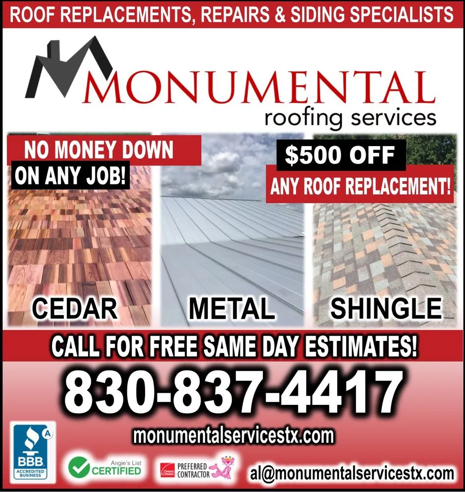 Slide of Monumental Roofing Services