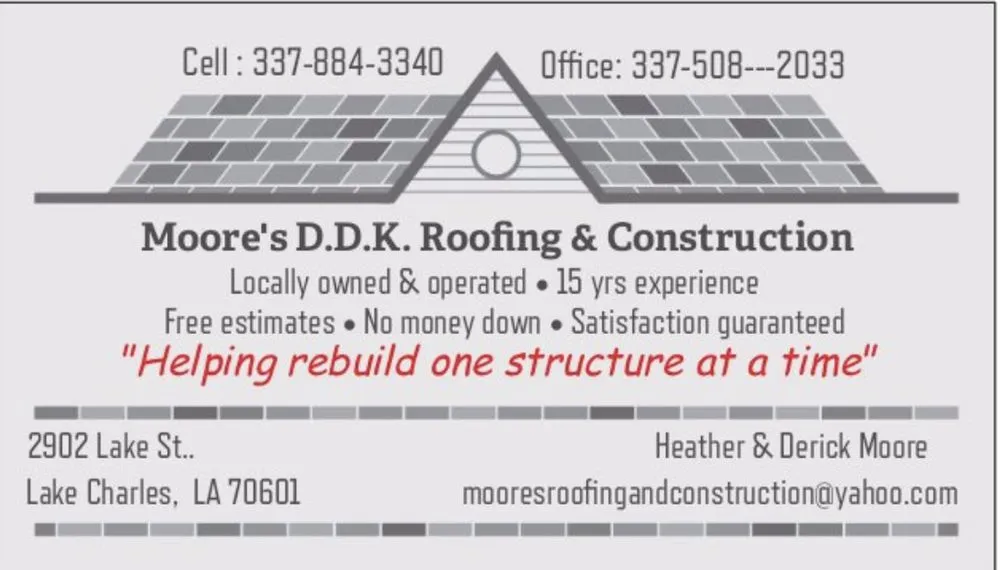 Slide of Moore's DDK Roofing & Construction