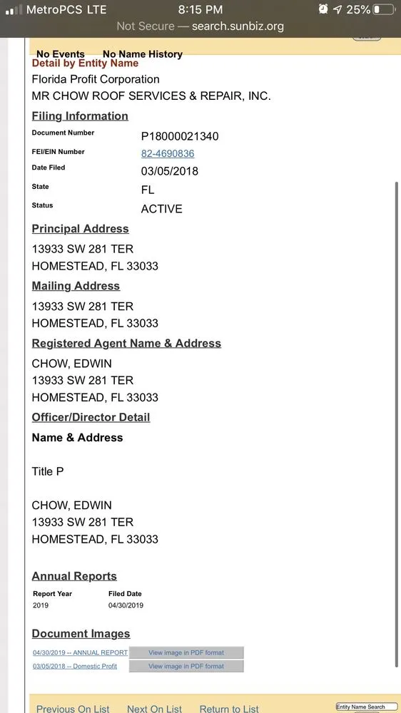 Slide of MR CHOW ROOF SERVICES & REPAIR