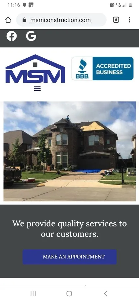 Slide of MSM Construction and Roofing