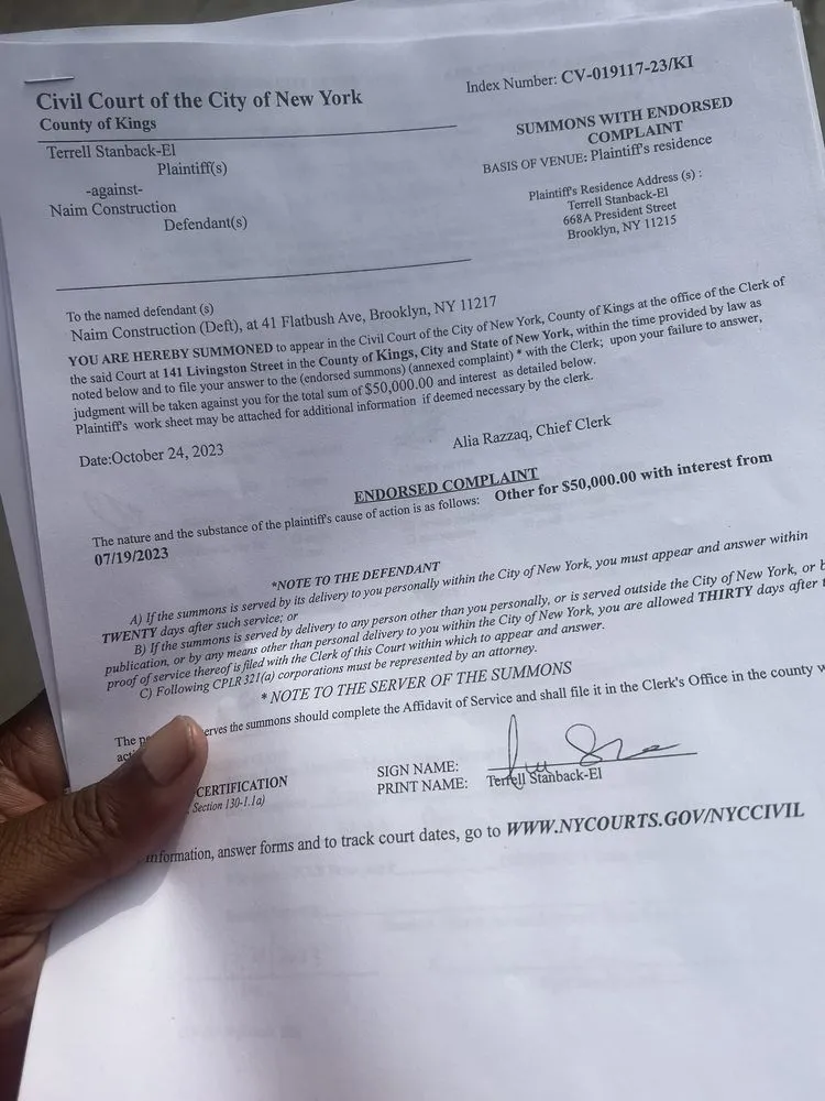 Slide of Naim Construction