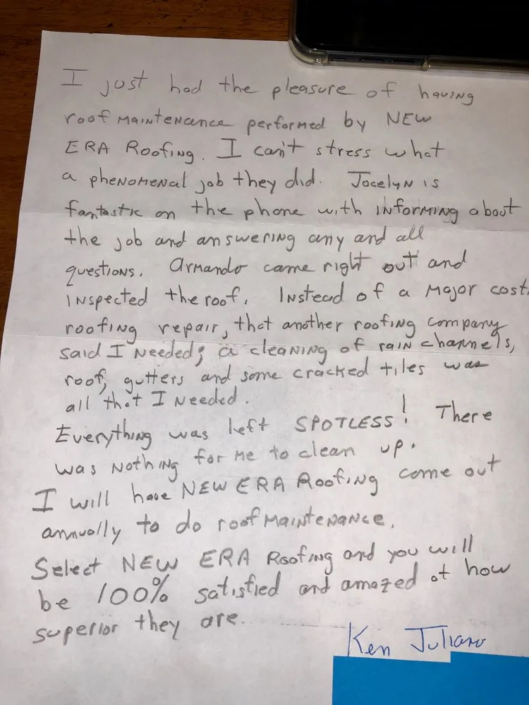 Slide of New Era Roofing