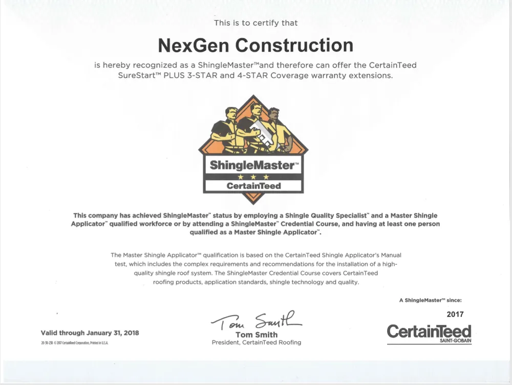 Slide of NexGen Construction