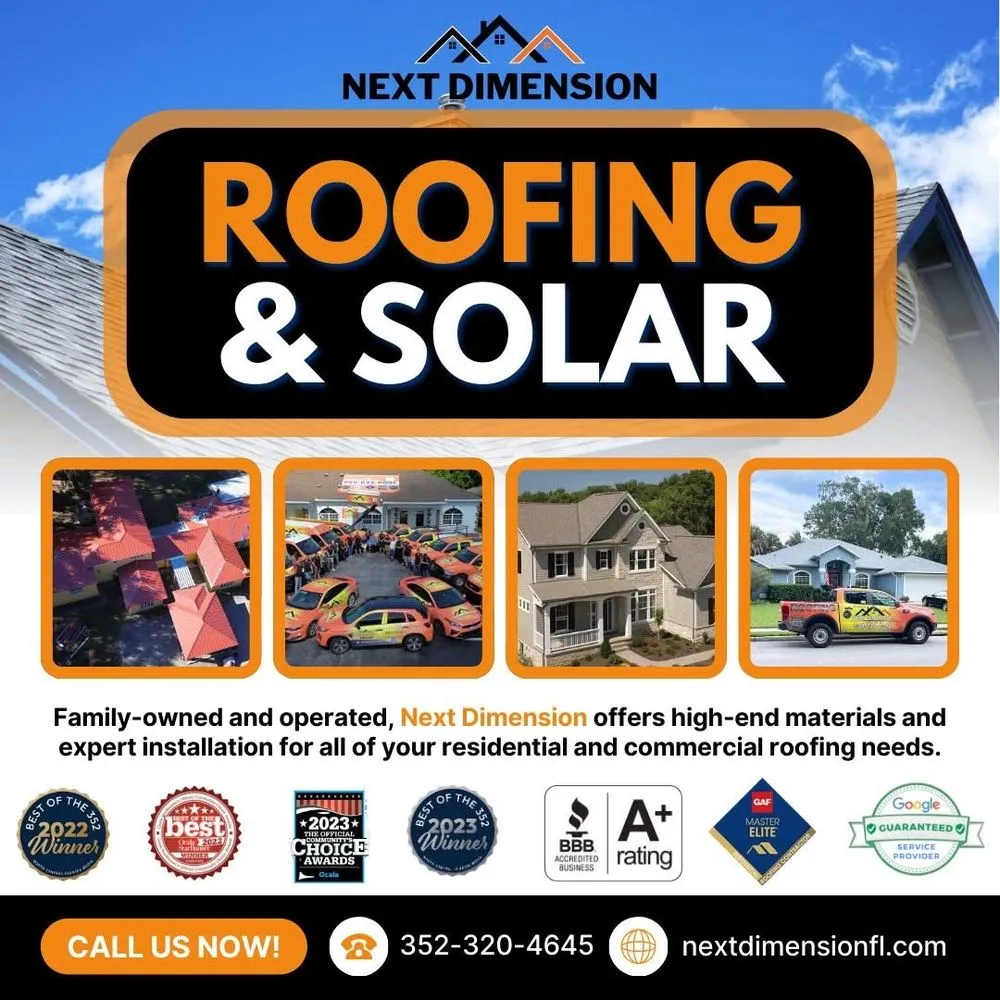 Local roof leak repair with free inspection in Summerfield, FL by Next Dimension Roofing & Solar