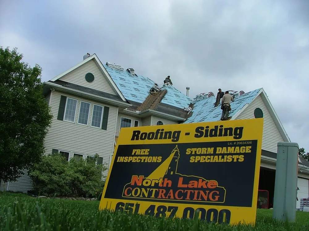 Top-rated residential roofing service with free inspection in St Paul, MN by North Lake Contracting