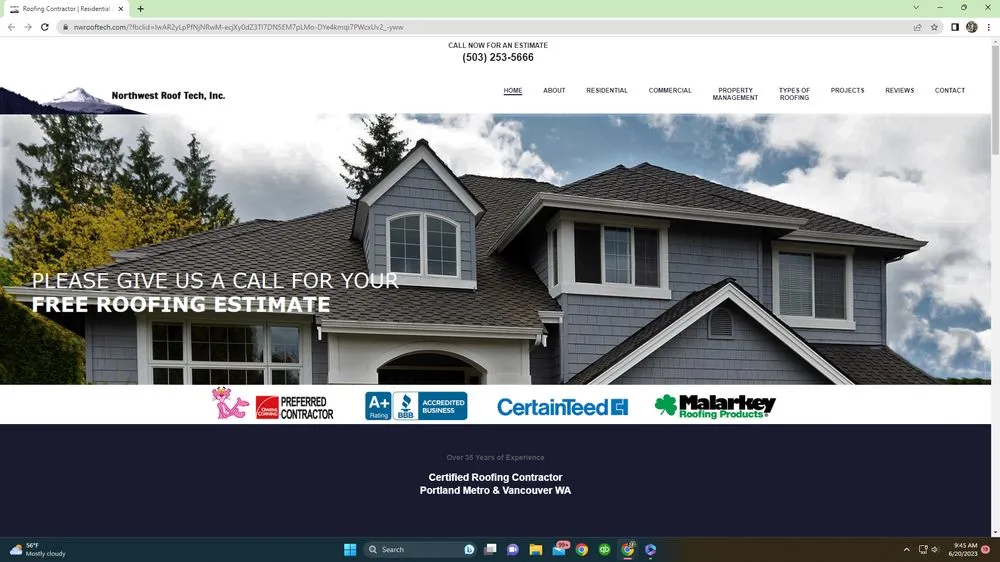 Slide of Northwest Roof Tech