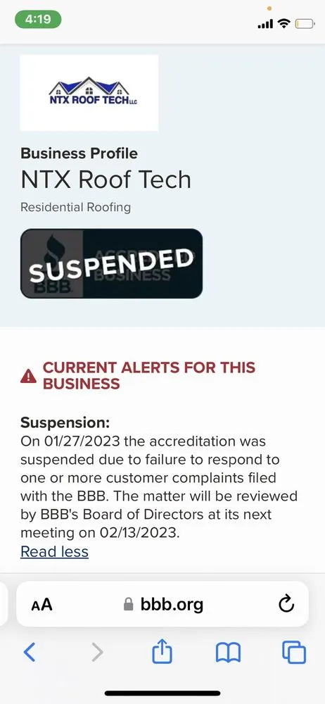 Slide of NTX Roof Tech