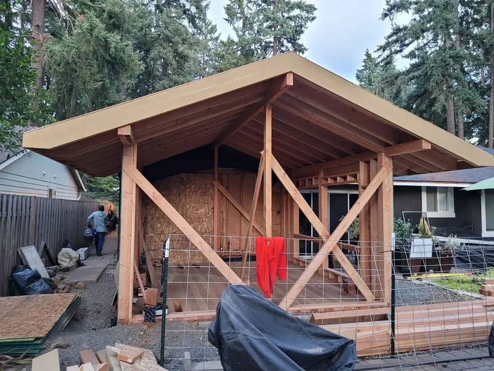 Slide of NW timberline construction