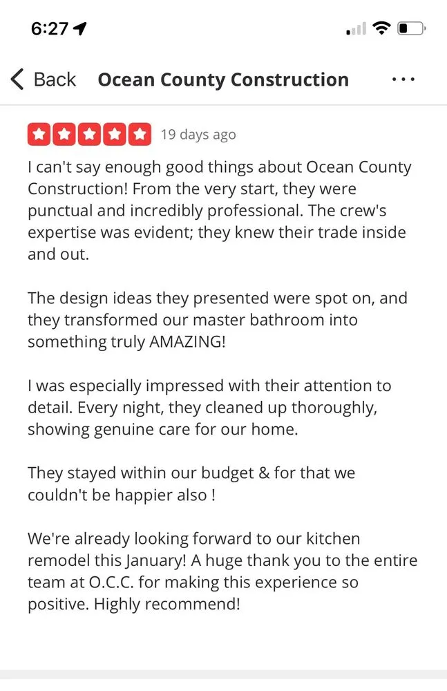 Slide of Ocean County Construction