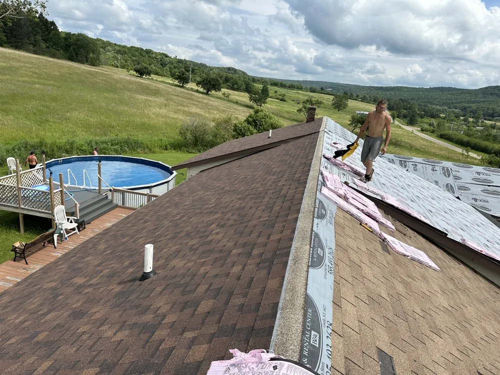 Emergency residential roofing service with free inspection in Bliss, NY by O'Hare Construction
