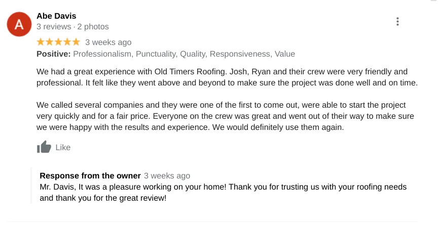 Slide of Old Timers Roofing