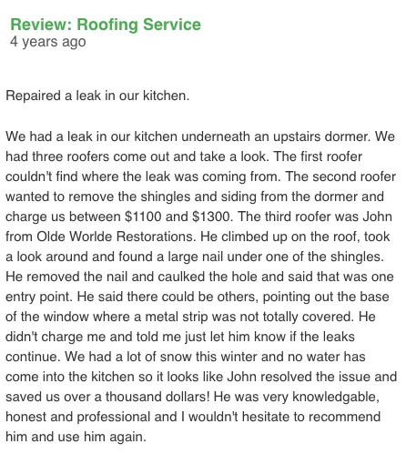 Slide of Olde World Restorations