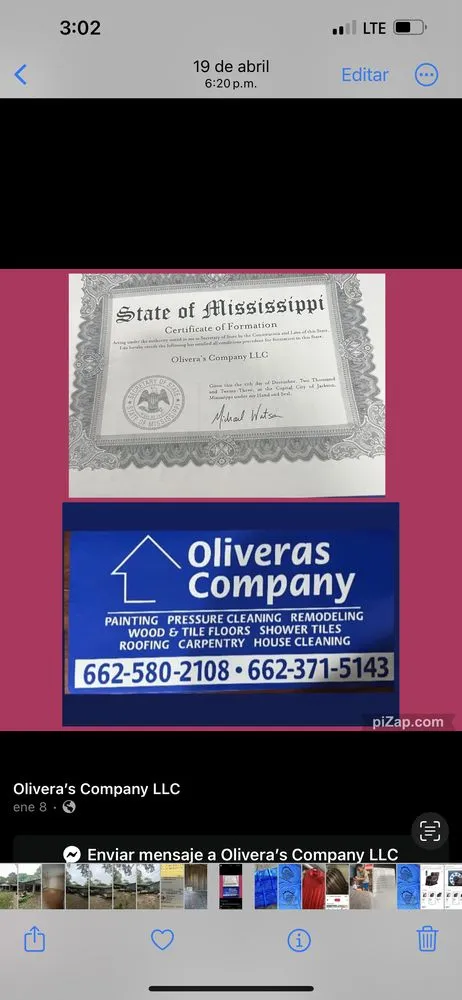 Slide of Olivera’s Company