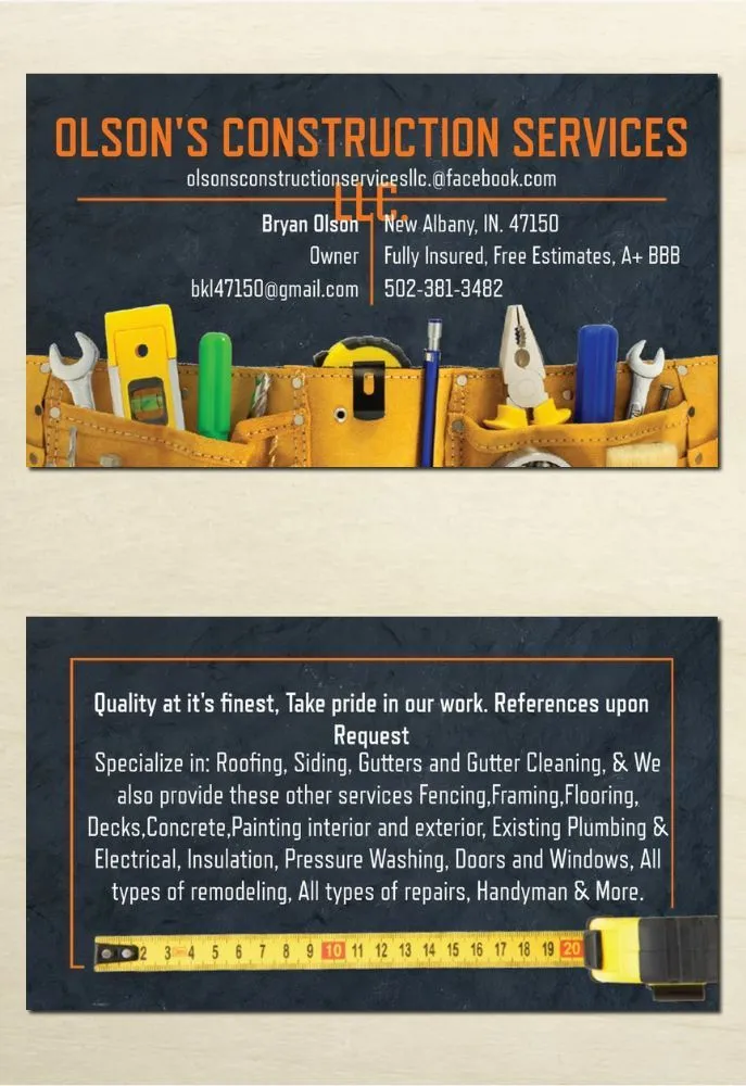 Slide of Olson's Construction Services