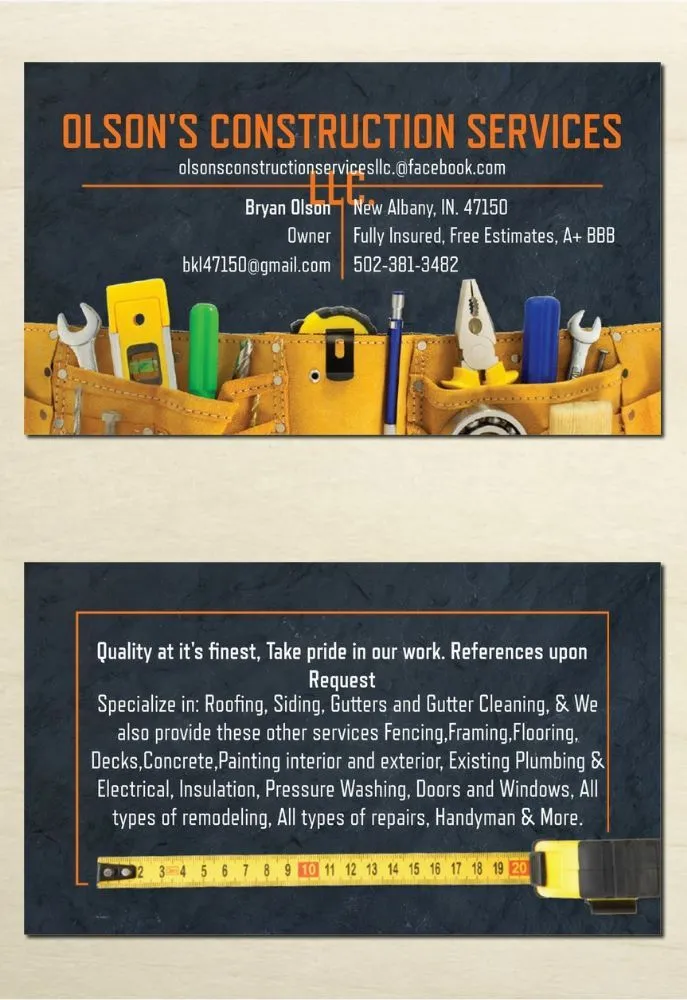 Slide of Olson's Construction Services