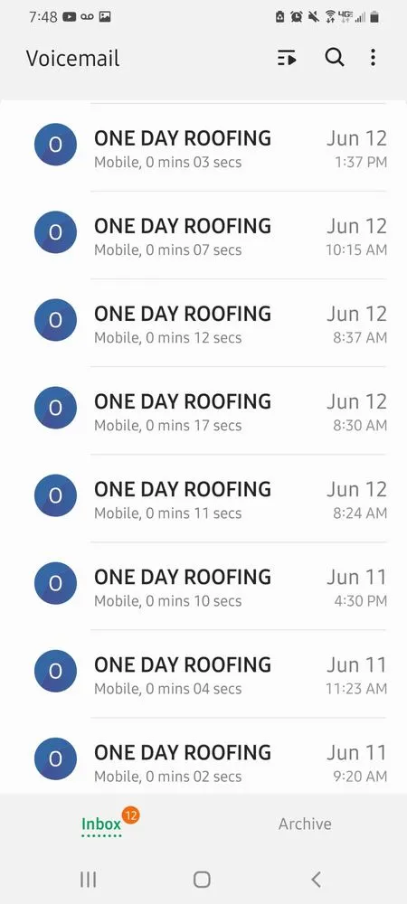 Slide of One Day Roofing