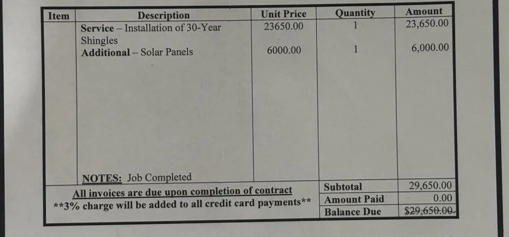 Slide of One Roofing Company