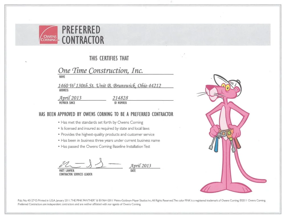 Slide of One Time Construction