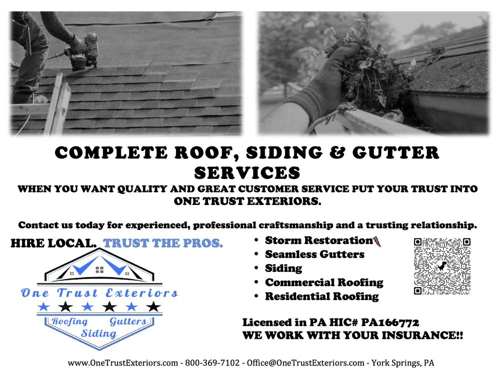 Reliable roof replacement for homes in York Springs, PA by One Trust Exteriors