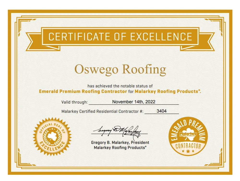Slide of Oswego Roofing