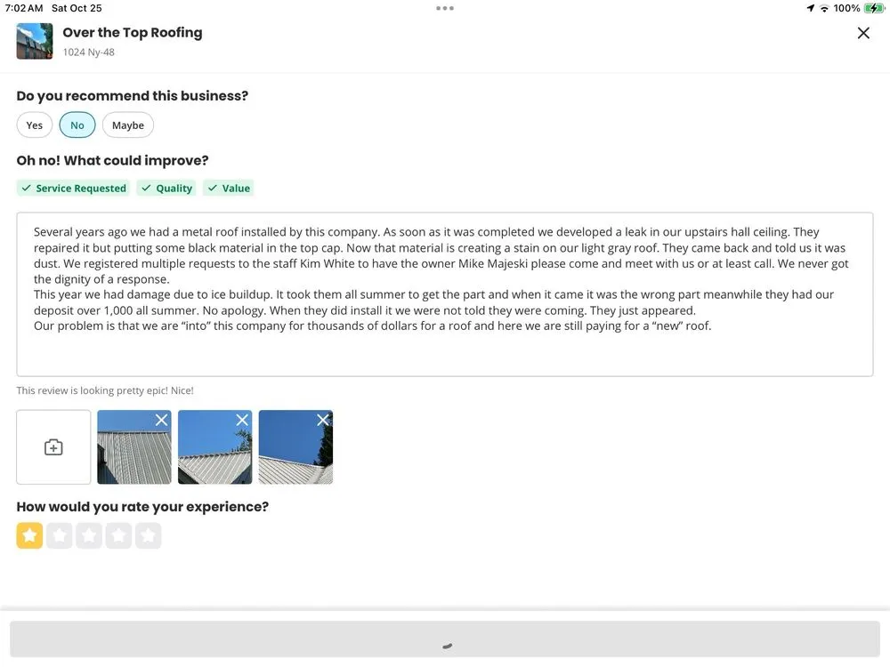 Slide of Over the Top Roofing