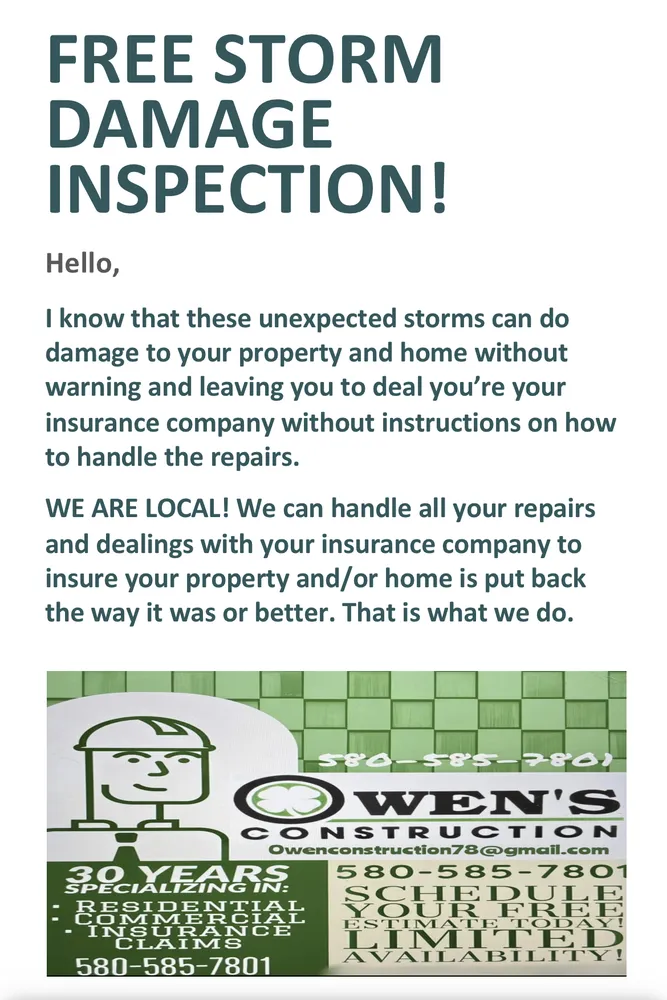 Slide of Owen’s Construction