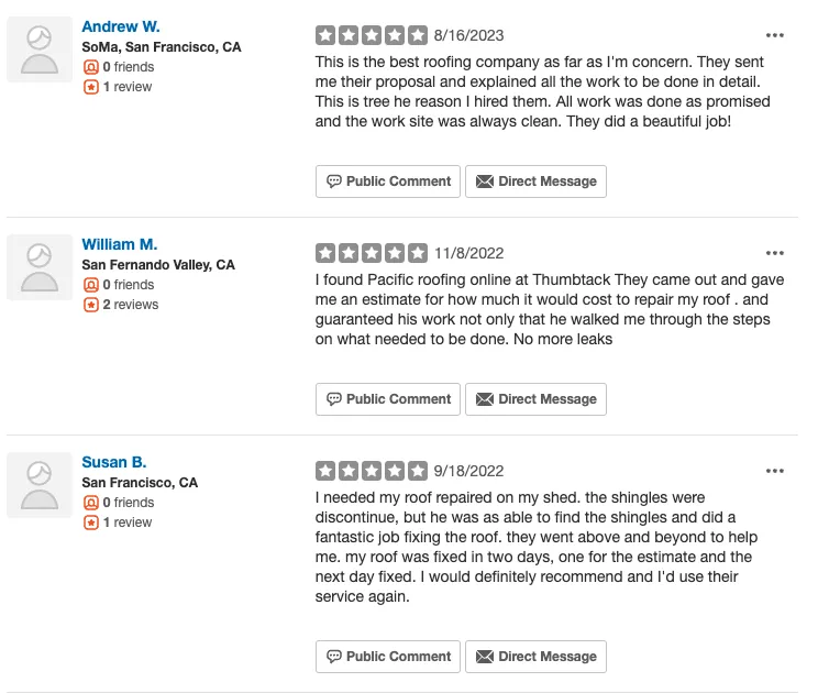 Slide of Pacific Roofing