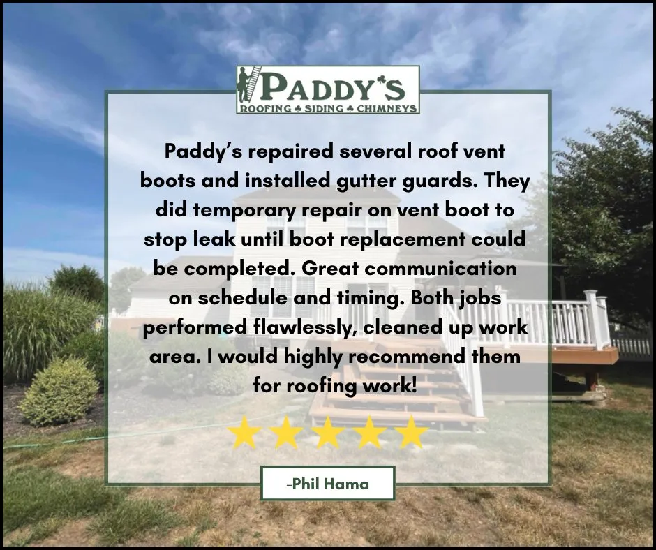 Slide of Paddy's Roofing, Siding, and Chimneys