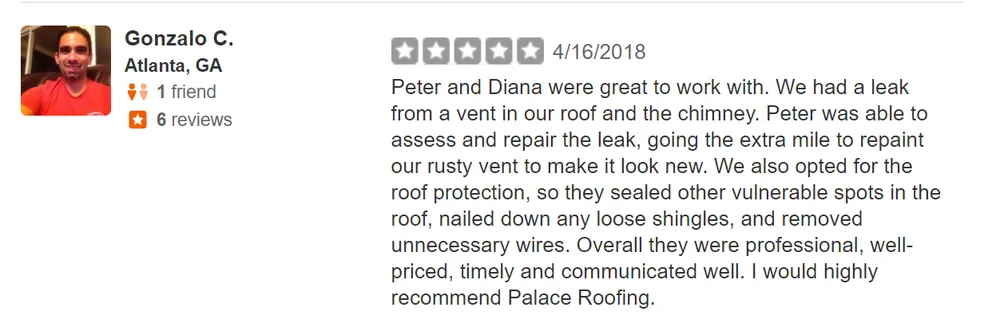 Slide of Palace Roofing Restoration & Gutters