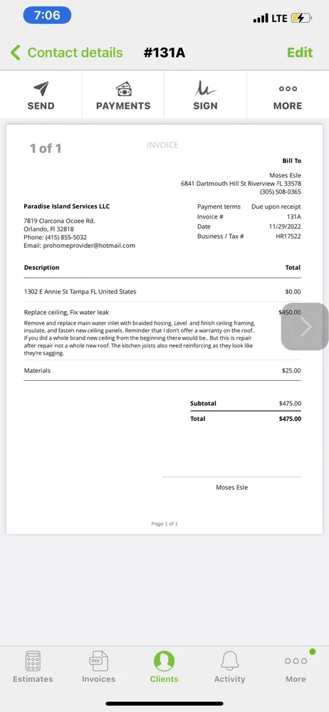 Slide of Paradise Island Services