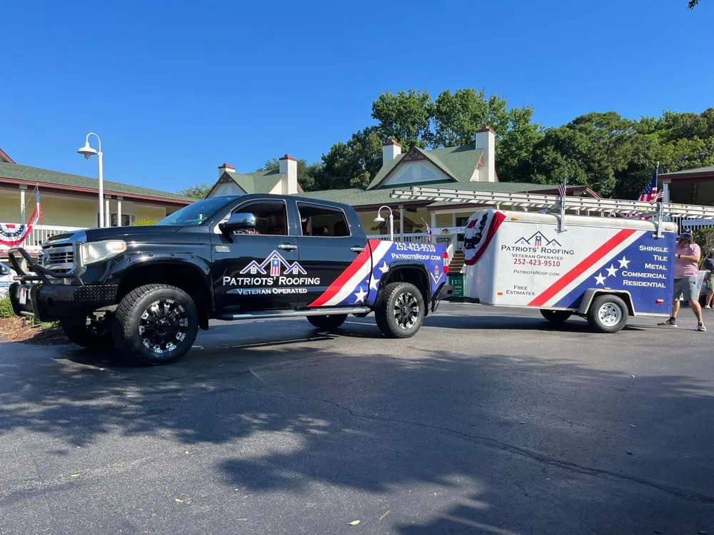 Slide of Patriots' Roofing