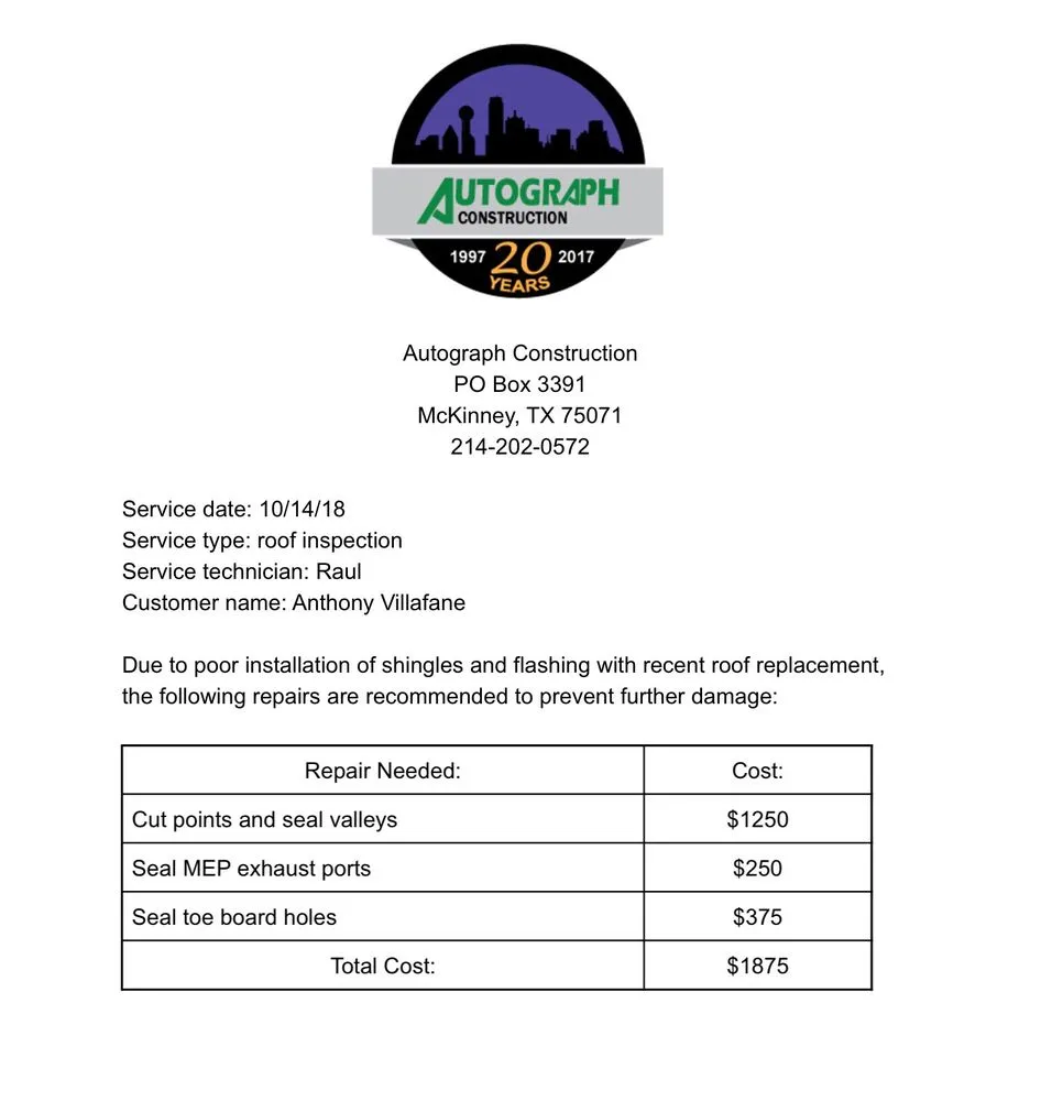 Slide of Peacock Roofing