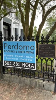 Perdomo Roofing and Construction Logo