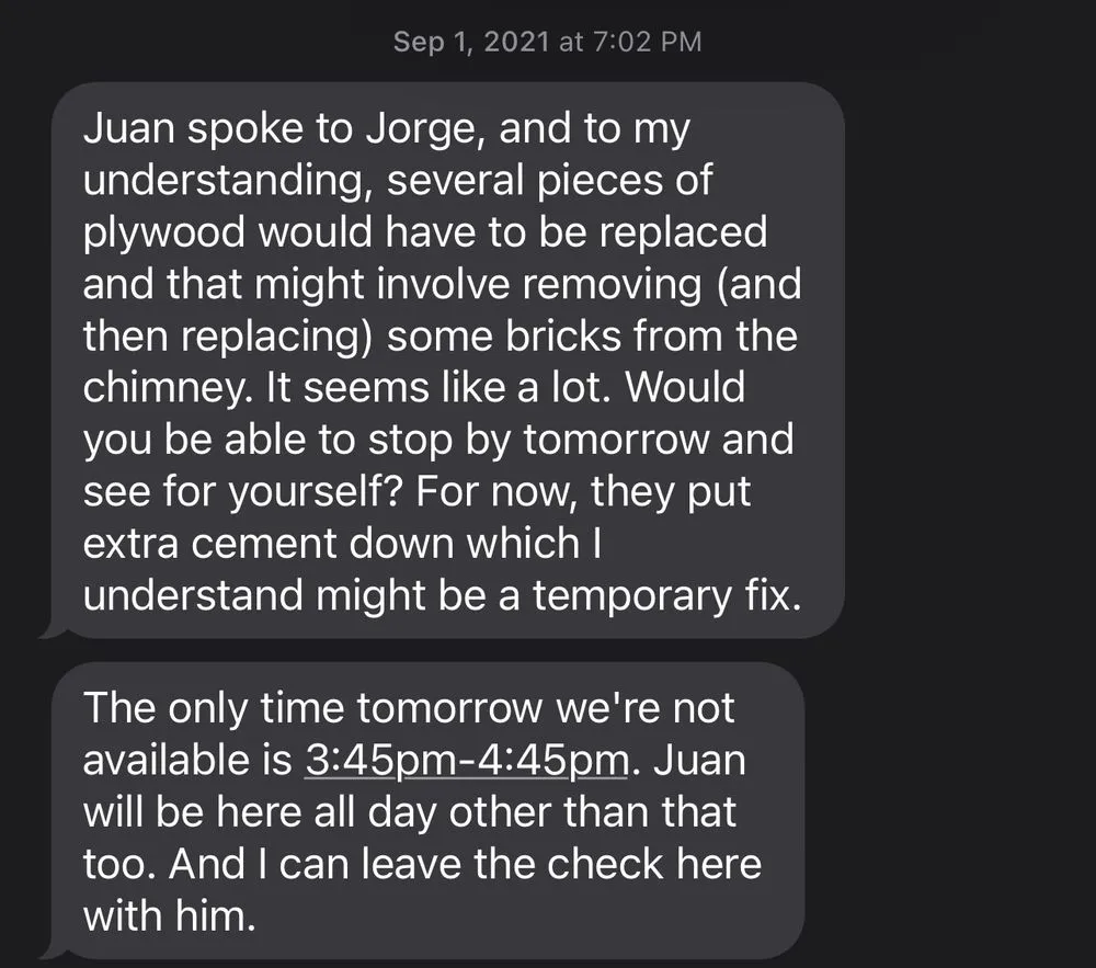 Slide of Perez Roofing