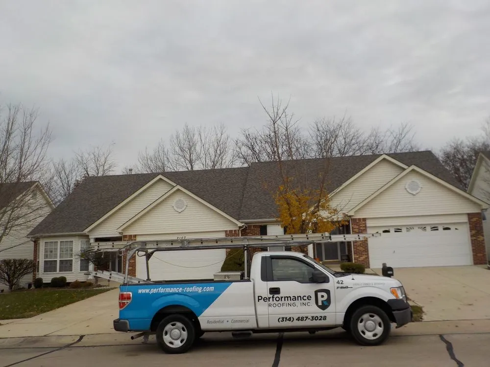 Emergency roof repair with free inspection in St. Louis, MO by Performance Roofing