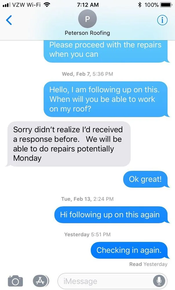 Slide of Peterson Roofing